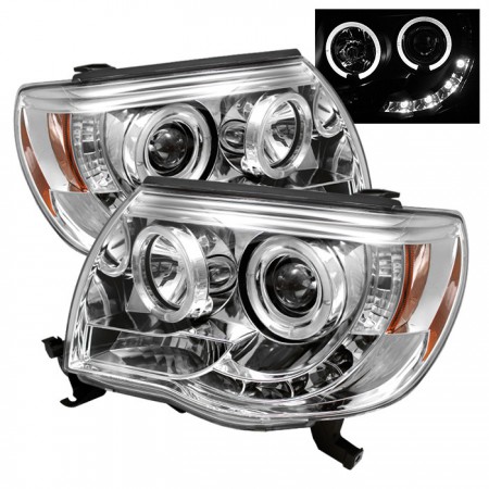 Ксеноновые фары Spyder Auto для Toyota Tacoma (Chrome ) LED Halo